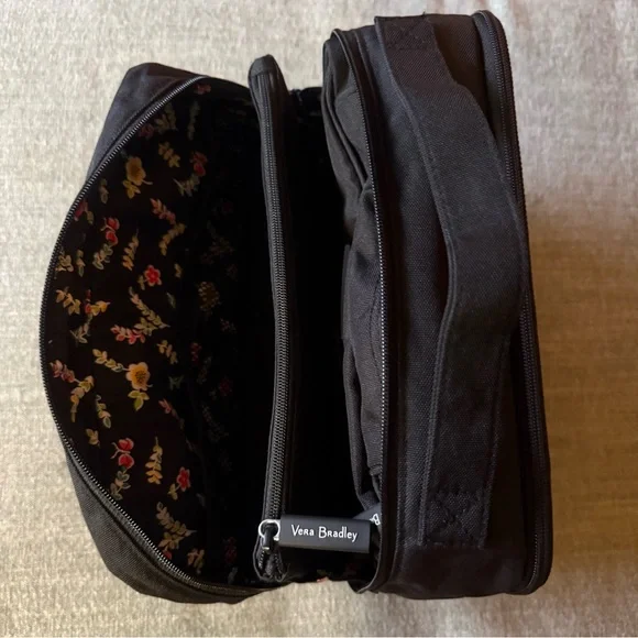Vera Bradley 3 piece Black Toiletry & Cosmetic Bag set - Picture 9 of 11